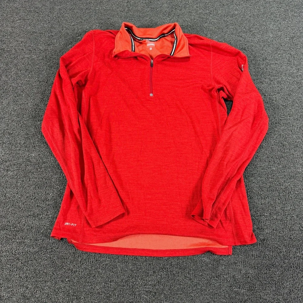 Nike Pullover Mens L 746786-687 Red Wool Blend Dri-FIT Running EUC